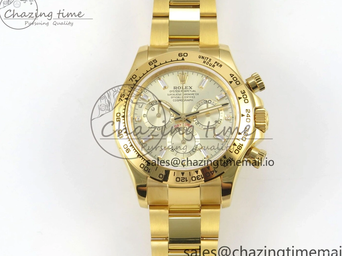 1228 Casual Daytona 126508 YG QF 1:1 Best Edition YG Dial Crystal Markers On YG Bracelet SH4131 V6 (Gain Weight) 305